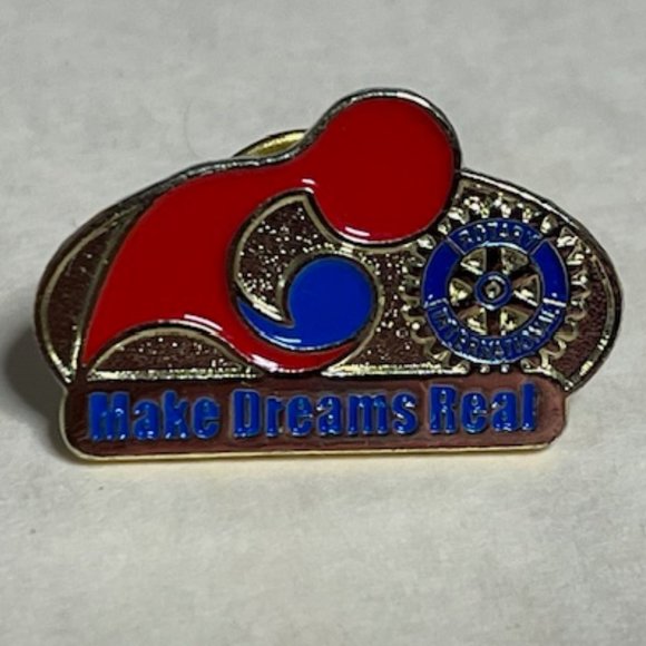Rotary International Lapel Hat Badge Pin Club Member Make Dreams Real Group 1" - Picture 2 of 7